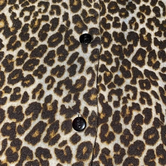 CHARTER CLUB button up cardigan leopard print long sleeves sweater NEW size 3X - Picture 3 of 10